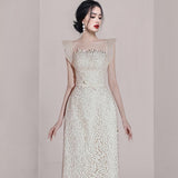 Small Group Temperament Patchwork Lace High Waisted Dress