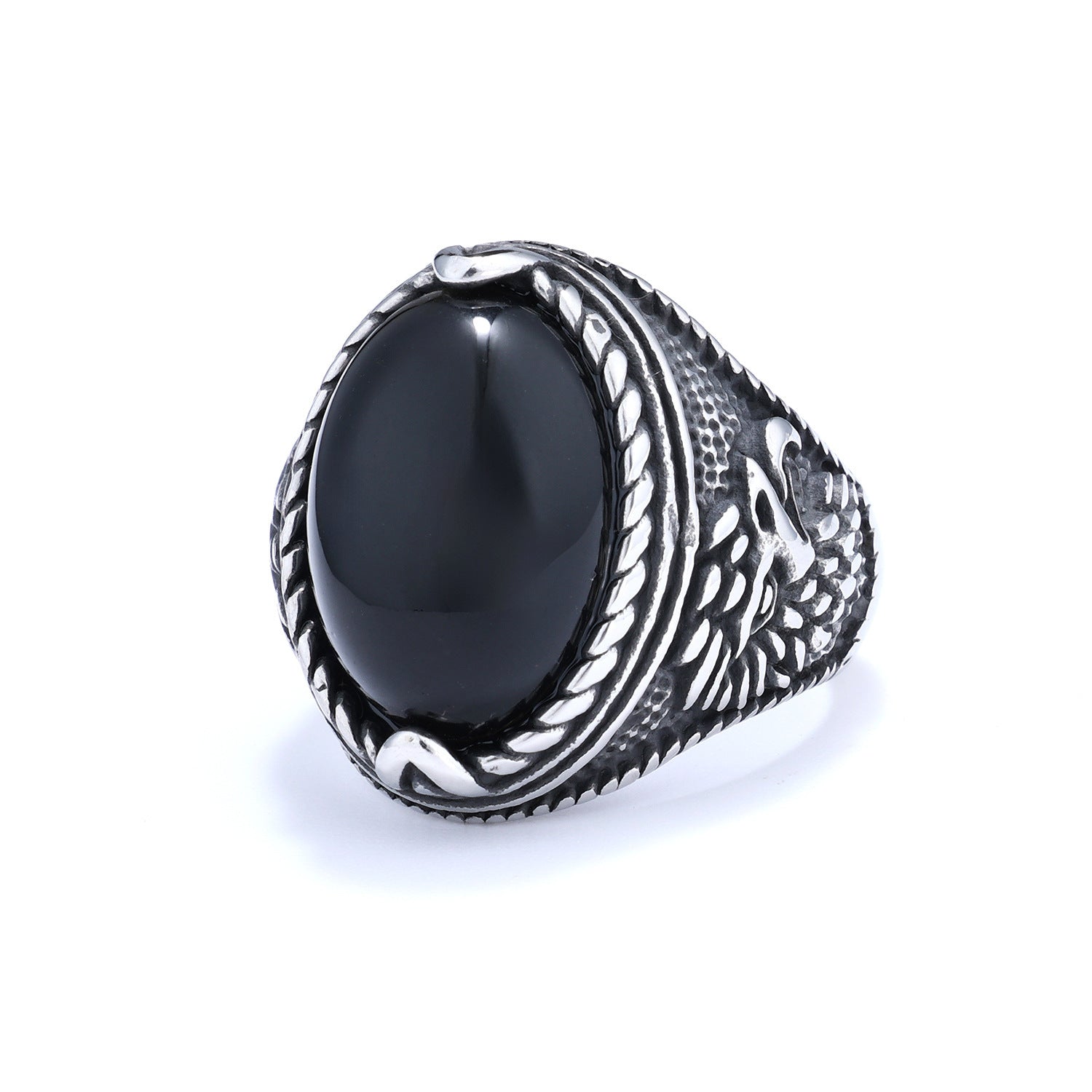 Stainless Steel Ring Turquoise Tiger Eye Ring