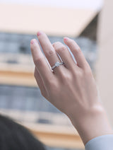 Moissanite Diamond Wedding Ring Luxury Fashion Silver Ring