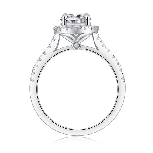 Audrey Large Diamond Ring Luxury Fashion Set Moissanite Silver Ring