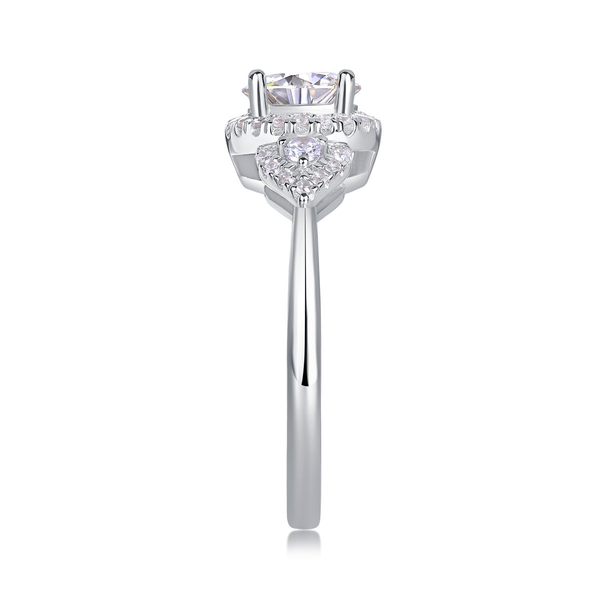 Luxury Fashion Large Diamond Wedding Ring With Moissanite Silver Ring