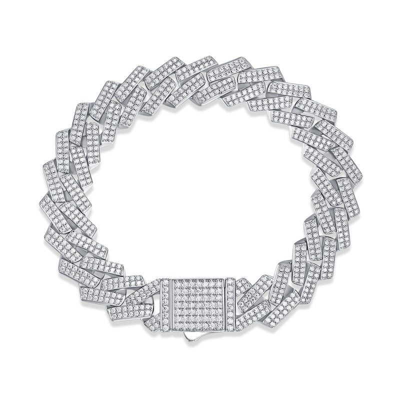 The Keel Luxury Fashion Mossan Diamond S925 Silver Bracelet Rivaling Natural Diamonds