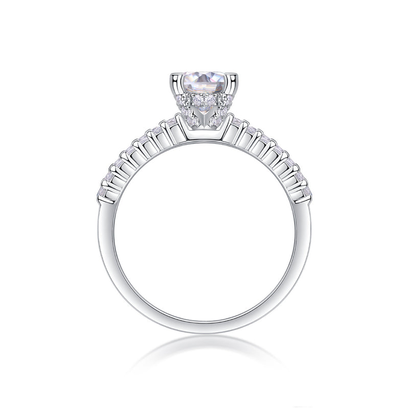 Arrange Large Diamond Rings, Wedding Rings, Luxury Fashion Set Moissanite Silver Rings