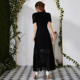 Women's Spring Summer Elegance V-neck Lotus Leaf Dress