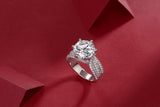Luxury Fashion Large Diamond Ring Moissanite Silver Ring