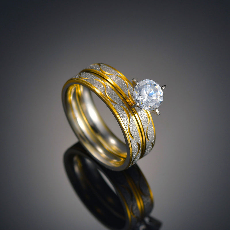 Men's And Women's Diamond Wide-faced Rings