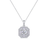 Small Square Bag Luxury Fashion Diamond Pendant Necklace Set With Mosan Diamond Silver Ornaments