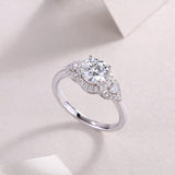 Luxury Fashion Large Diamond Wedding Ring With Moissanite Silver Ring