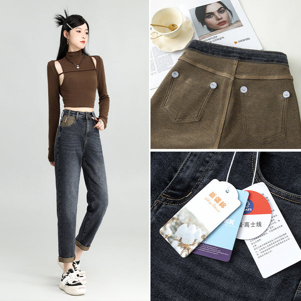 Fashionable High Waist Daddy Jeans For Women